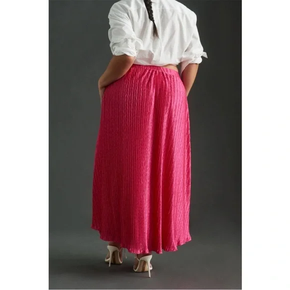 Anthropologie x Maeve • pleated shine women's midi skirt sz S - Picture 4 of 9